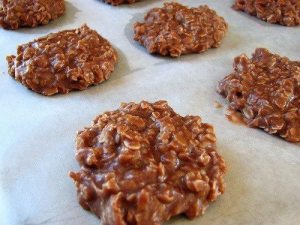 a pic of choc no-bake cookies